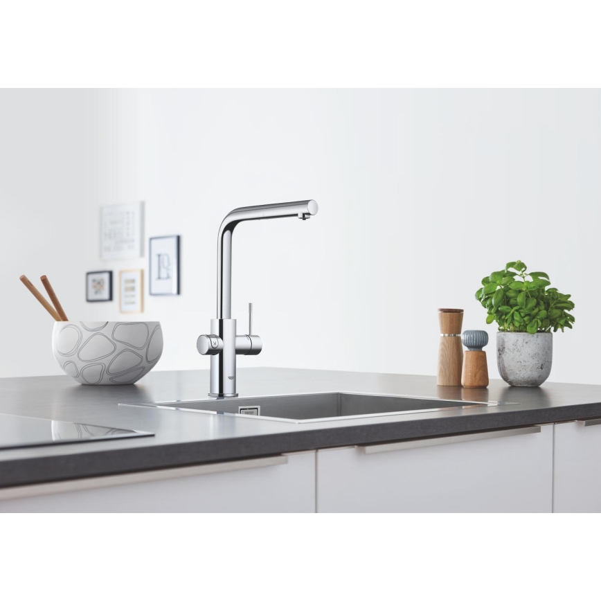 GROHE 31539000 - Змішувач для кухонної мийки BLUE HOME L-вилив блискучий хром