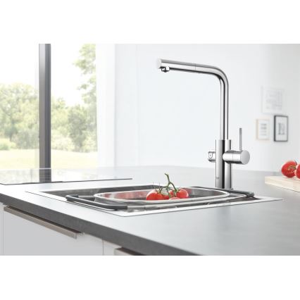 GROHE 31539000 - Кухонный смеситель BLUE HOME с L-образным изливом, глянцевый хром