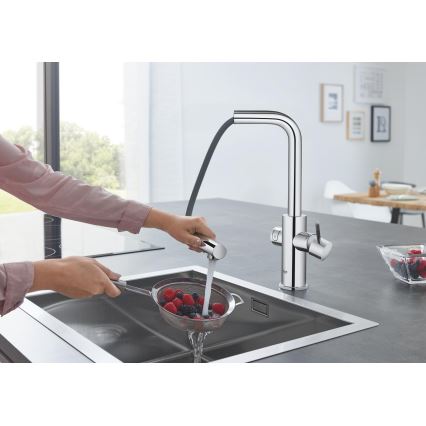 GROHE 31539000 - Кухонный смеситель BLUE HOME с L-образным изливом, глянцевый хром