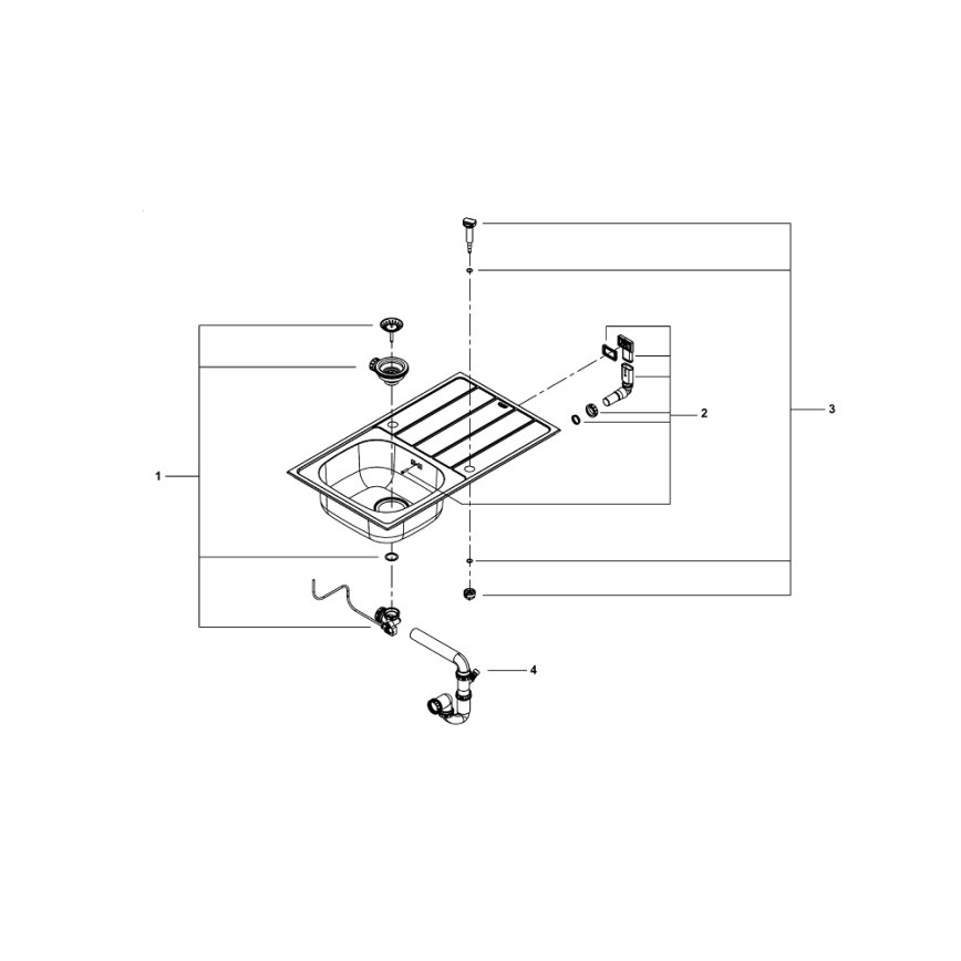GROHE 31552SD1 - Кухонна мийка K200 860 x 500 мм, нержавіюча сталь