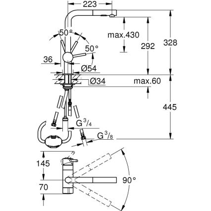 GROHE 31558GN0 - Смеситель для мойки A золотой