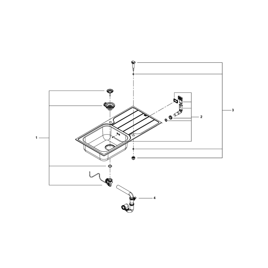 GROHE 31563SD1 - Кухонна мийка K500 1000 × 500 мм, нержавіюча сталь