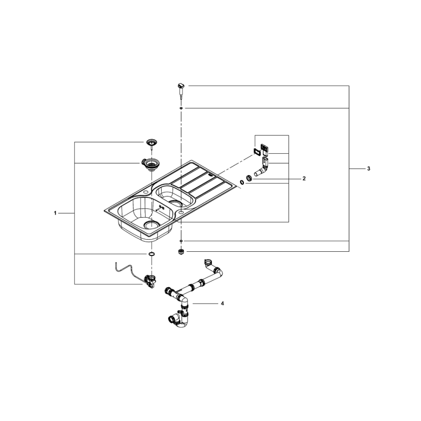 GROHE 31564SD1 - Мийка K200 965 × 500 мм з нержавіючої сталі