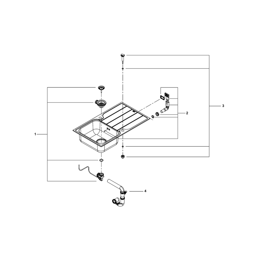 GROHE 31571SD1 - Мойка K500 860 × 500 мм из нержавеющей стали