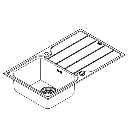 GROHE 31571SD1 - Кухонна мийка K500 860 × 500 мм з нержавіючої сталі