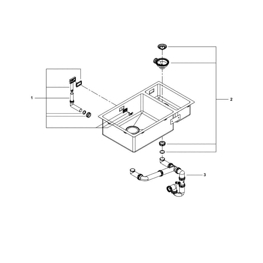 GROHE 31575SD1 - Кухонна мийка K700U 760 × 450 mm нержавіюча сталь