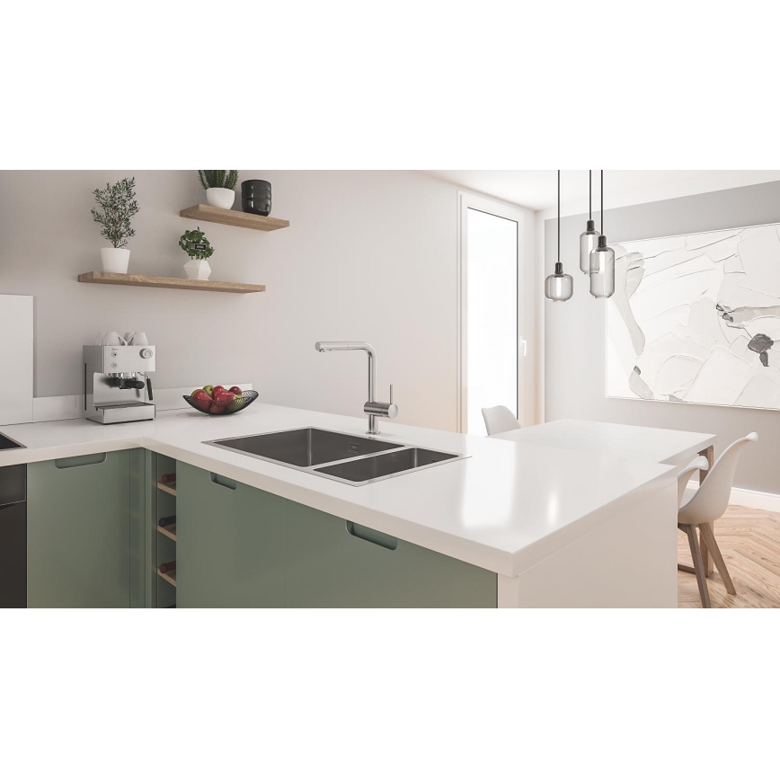 GROHE 31575SD1 - Кухонная мойка K700U, 760 × 450 мм, из нержавеющей стали