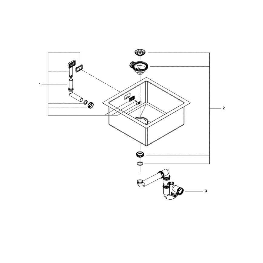 GROHE 31578SD1 - Кухонна мийка K700 464 x 464 x 200 нержавіюча сталь