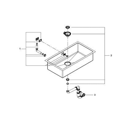 GROHE 31580SD1 - Кухонна мийка K700 864 × 464 mm нержавіюча сталь