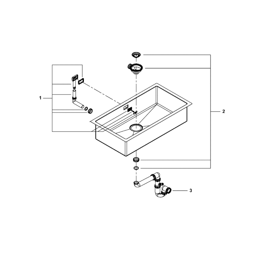 GROHE 31580SD1 - Кухонна мийка K700 864 × 464 mm нержавіюча сталь