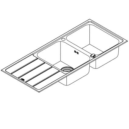 GROHE 31588SD1 - Мийка K500 1160 × 500 мм нержавіюча сталь