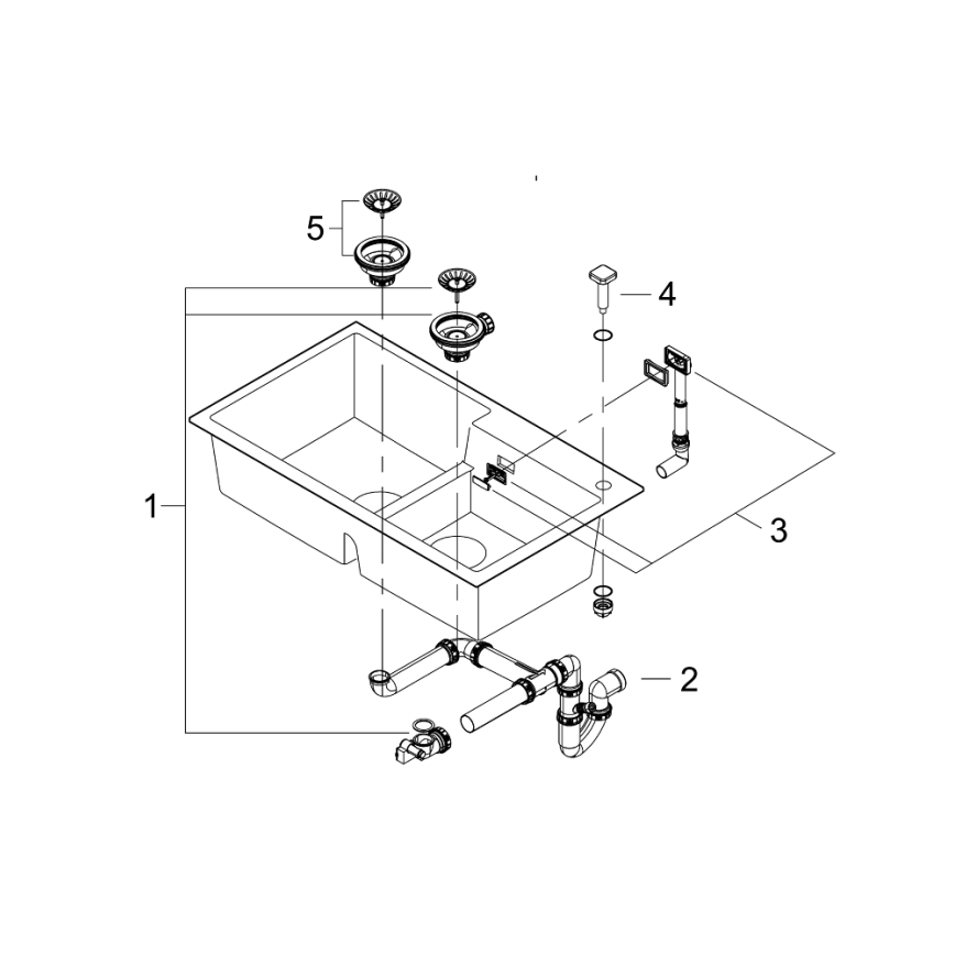 GROHE 31649AP0 - Кухонная мойка K500 860 × 500 мм гранит/чёрный