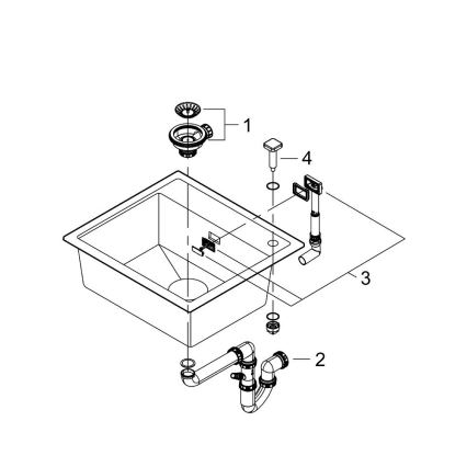 GROHE 31651AP0 - Композитна мийка K700 560 × 510 mm чорна