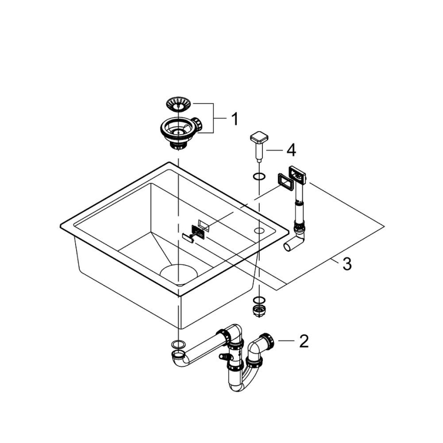 GROHE 31651AP0 - Композитна мийка K700 560 × 510 mm чорна
