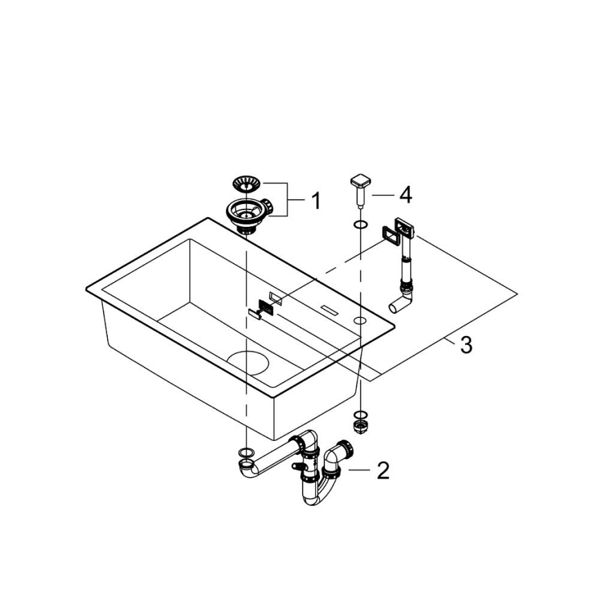 GROHE 31652AP0 - Композитна мийка K700 780 × 510 мм чорна