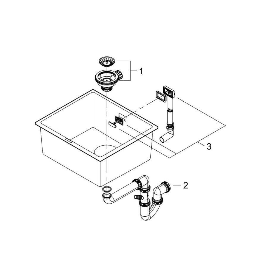 GROHE 31653AP0 - Мойка K700U 457 × 406 мм камень/чёрный