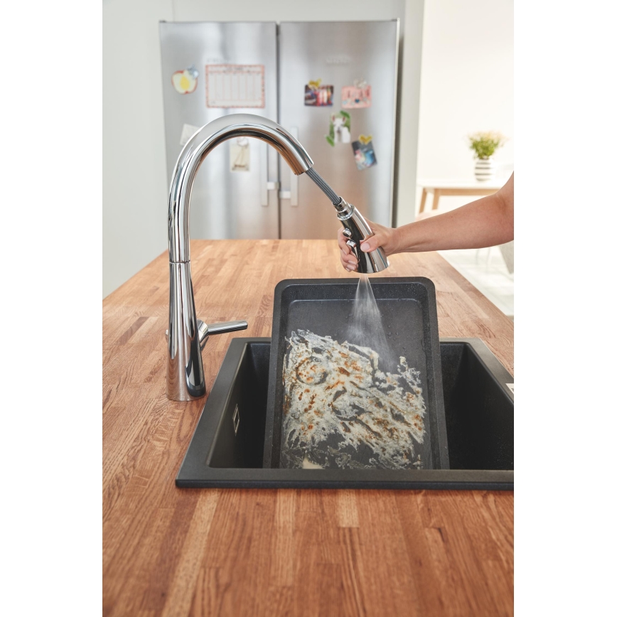 GROHE 31654AP0 - Мийка K700U 533 × 457 мм чорний граніт/чорний