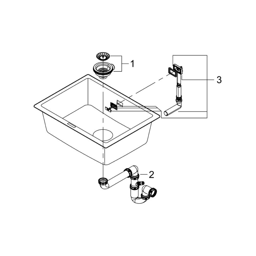 GROHE 31655AP0 - Мийка K700U 610 × 460 mm чорний камінь/чорний