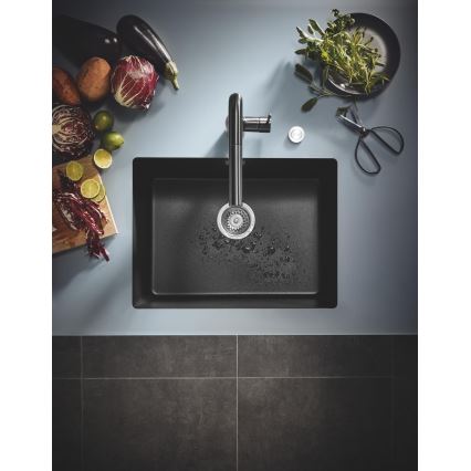 GROHE 31655AP0 - Мойка K700U 610 × 460 мм чёрный камень/чёрный