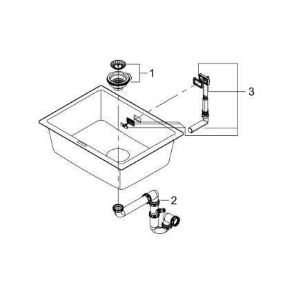 GROHE 31655AP0 - Композитная кухонная мойка K700U, 610 × 460 мм, чёрная