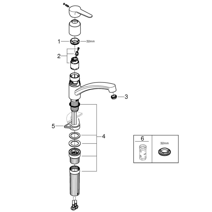 GROHE 31685000 - Смеситель для кухонной мойки STARTECO, полированный хром