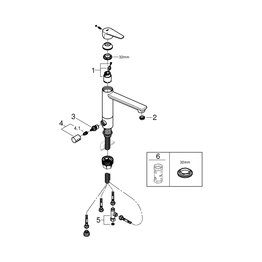 GROHE 31696000 - Кухонный смеситель BAUEDGE блестящий хром