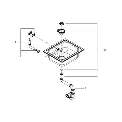 GROHE 31719SD0 - Кухонна мийка K200 533 × 457 мм нержавіюча сталь