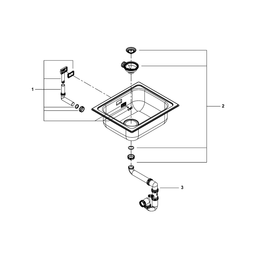 GROHE 31719SD0 - Кухонна мийка K200 533 × 457 мм нержавіюча сталь