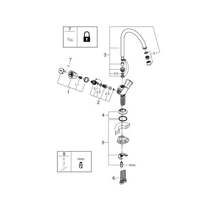 GROHE 31831001 - Смеситель для мойки COSTA L, полированный хром