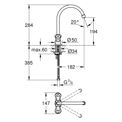 GROHE 31831001 - Кухонний змішувач COSTA L у блискучому хромі