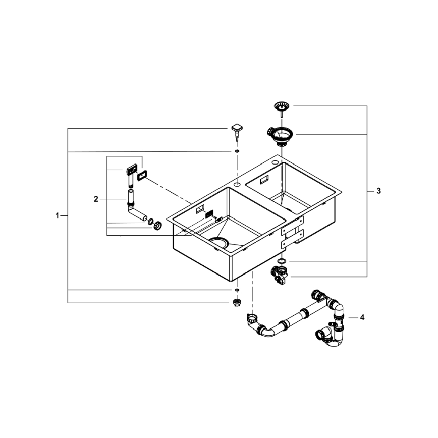 GROHE 31855SD0 - Кухонна мийка K700 860 × 500 мм, нержавіюча сталь