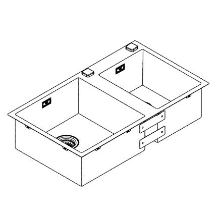 GROHE 31855SD0 - Кухонна мийка K700 860 × 500 мм, нержавіюча сталь
