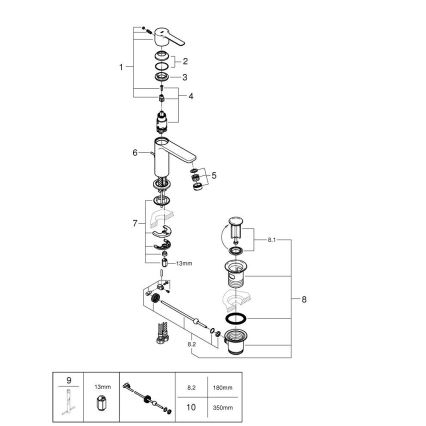 GROHE 32109GL1 - смеситель для раковины LINEARE, золотой