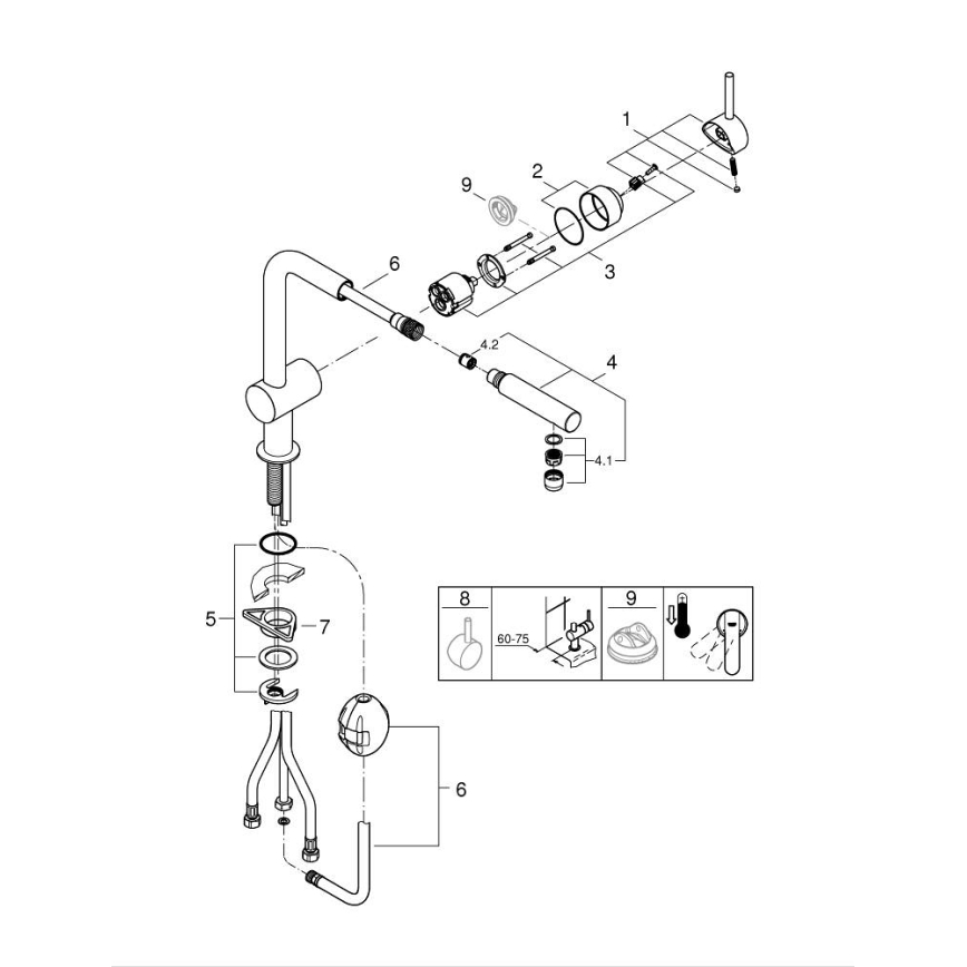 GROHE 32168000 - Смеситель для мойки A, глянцевый хром