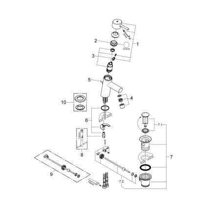GROHE 32204001 - змішувач для умивальника CONCETTO DN 15 блискучий хром