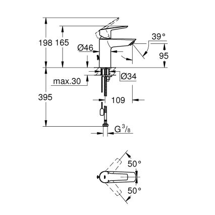 GROHE 32277002 - смеситель для раковины START, размер S, блестящий хром