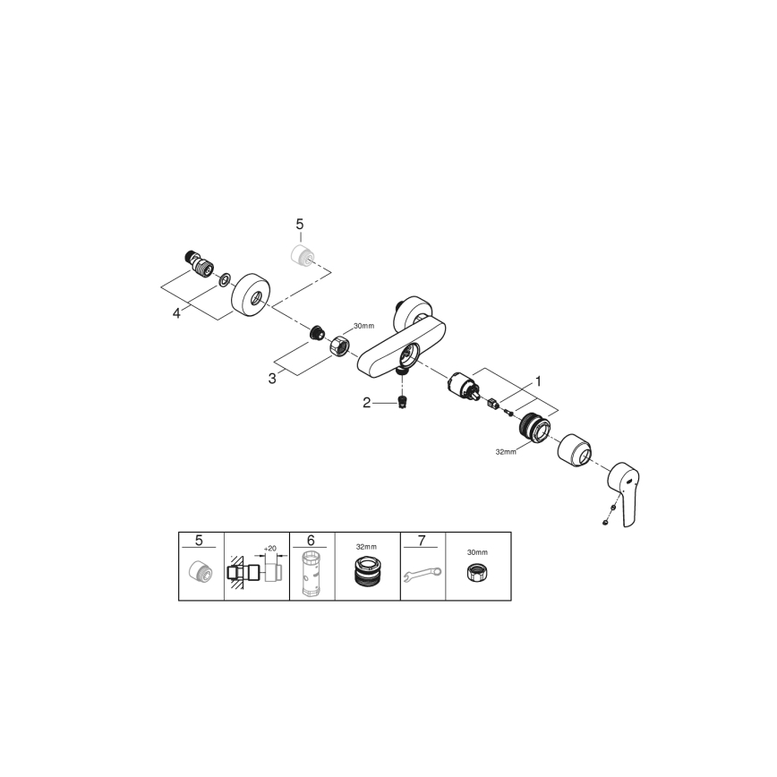 GROHE 322792432 - душовий змішувач START DN 15 чорний