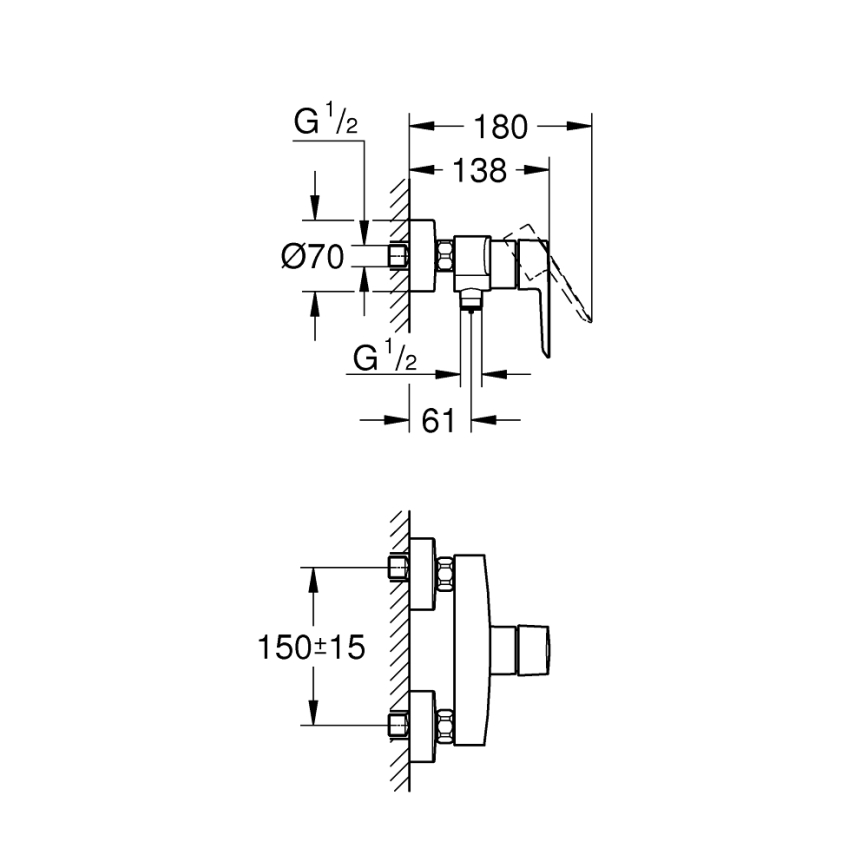 GROHE 322792432 - душовий змішувач START DN 15 чорний