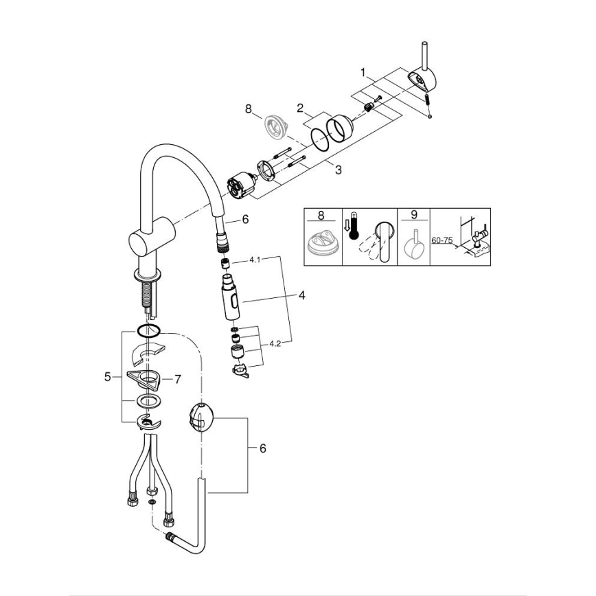 GROHE 32321002 - Смеситель для кухонной мойки A, блестящий хром