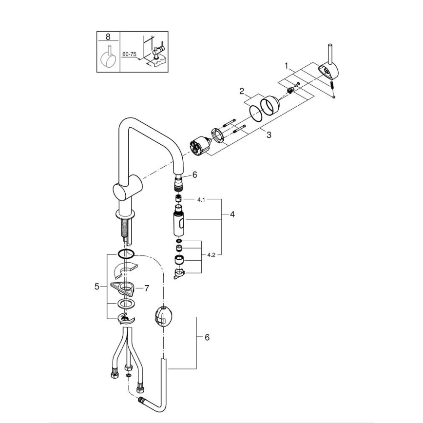 GROHE 32322DC2 - кухонный смеситель A из нержавеющей стали