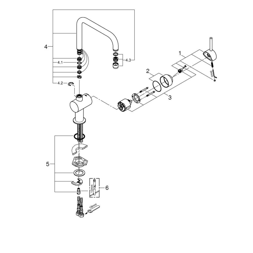 GROHE 32488000 - Кухонный смеситель A полированный хром