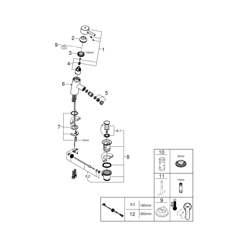 GROHE 32558000 - Змішувач для біде FEEL DN 15 блискучий хром