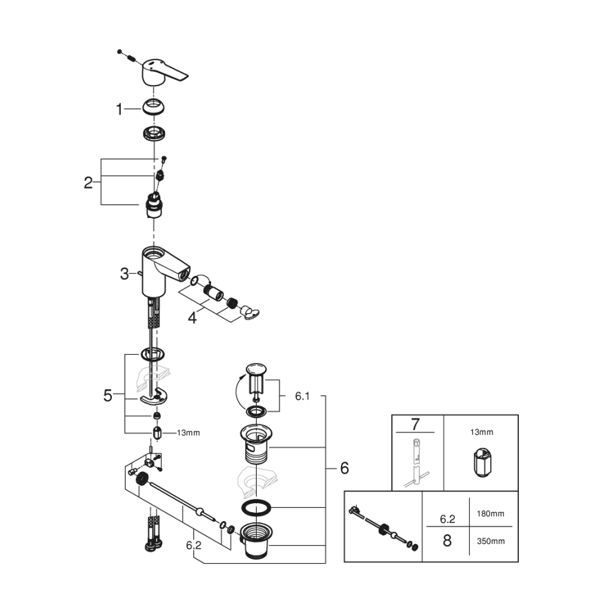 GROHE 32560002 - смеситель для биде START, размер S, полированный хром