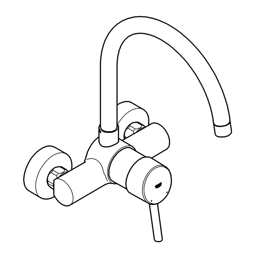 GROHE 32667001 - Змішувач для мийки CONCETTO 280 mm полірований хром