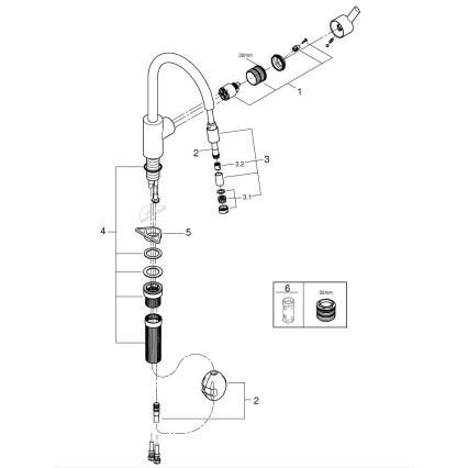 GROHE 32671002 - кухонный смеситель FEEL, глянцевый хром