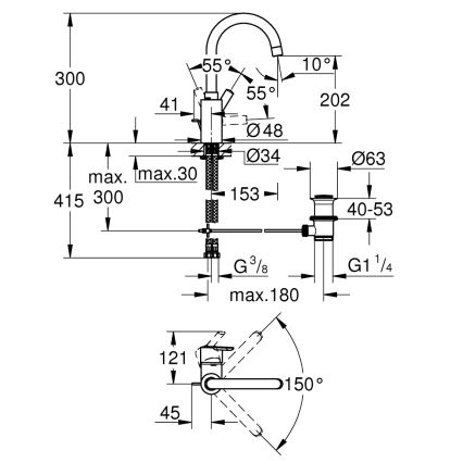 GROHE 32723001 - Смеситель для раковины FEEL, размер L, глянцевый хром