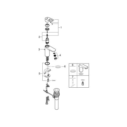 GROHE 32814000 - Змішувач для умивальника BAULOOP, блискучий хром