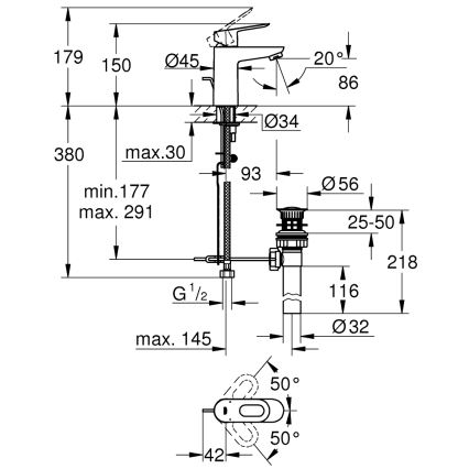 GROHE 32814000 - Змішувач для умивальника BAULOOP, блискучий хром