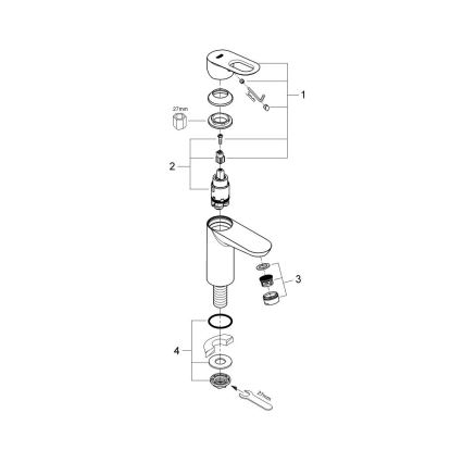 GROHE 32857000 - Стояковий вентиль BAULOOP DN 15 полірований хром