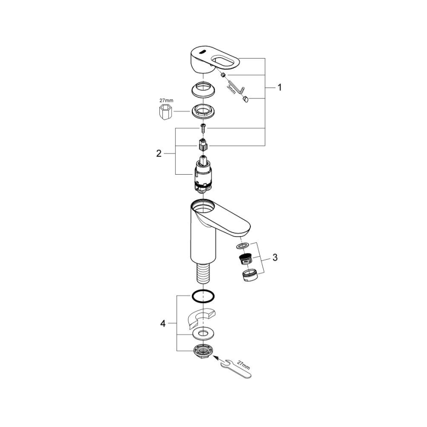 GROHE 32857000 - Стояковий вентиль BAULOOP DN 15 полірований хром
